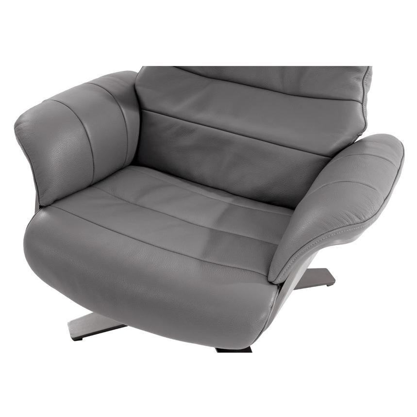 Enzo Gray Leather Swivel Chair  alternate image, 7 of 9 images.