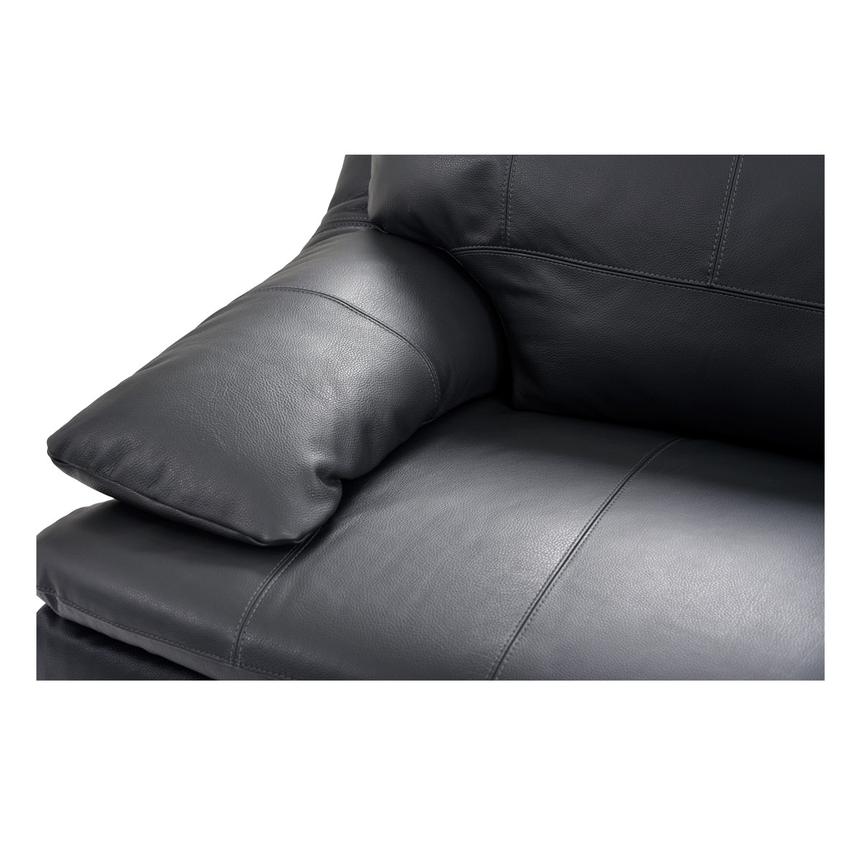 Rio Dark Gray Leather Corner Sofa w/Right Chaise El Dorado Furniture