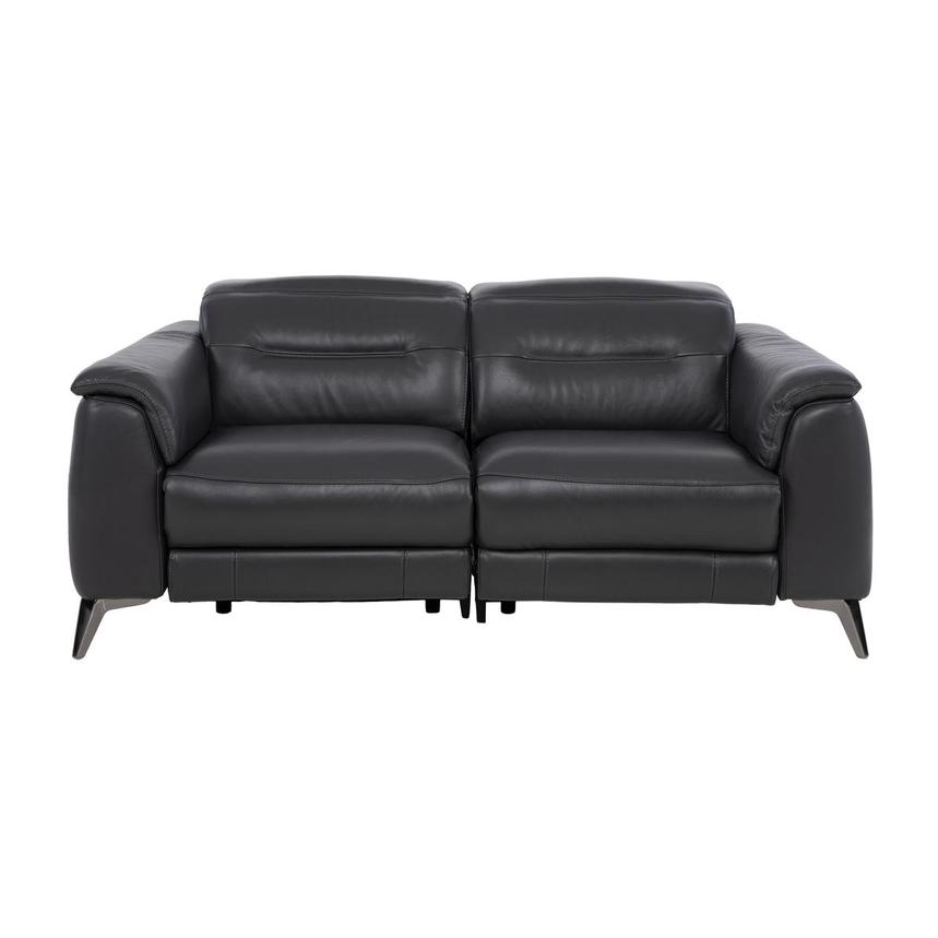 Anabel Gray Leather Power Reclining Loveseat  main image, 1 of 9 images.