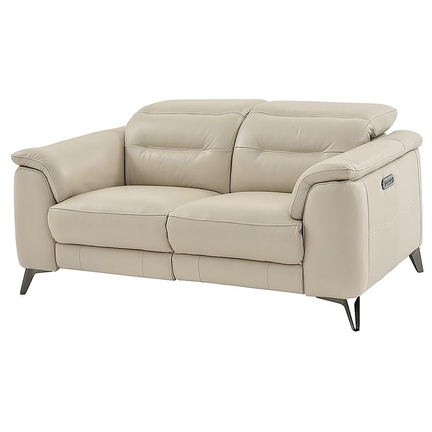 Anabel Cream Leather Power Reclining Sofa  main image, 1 of 13 images.