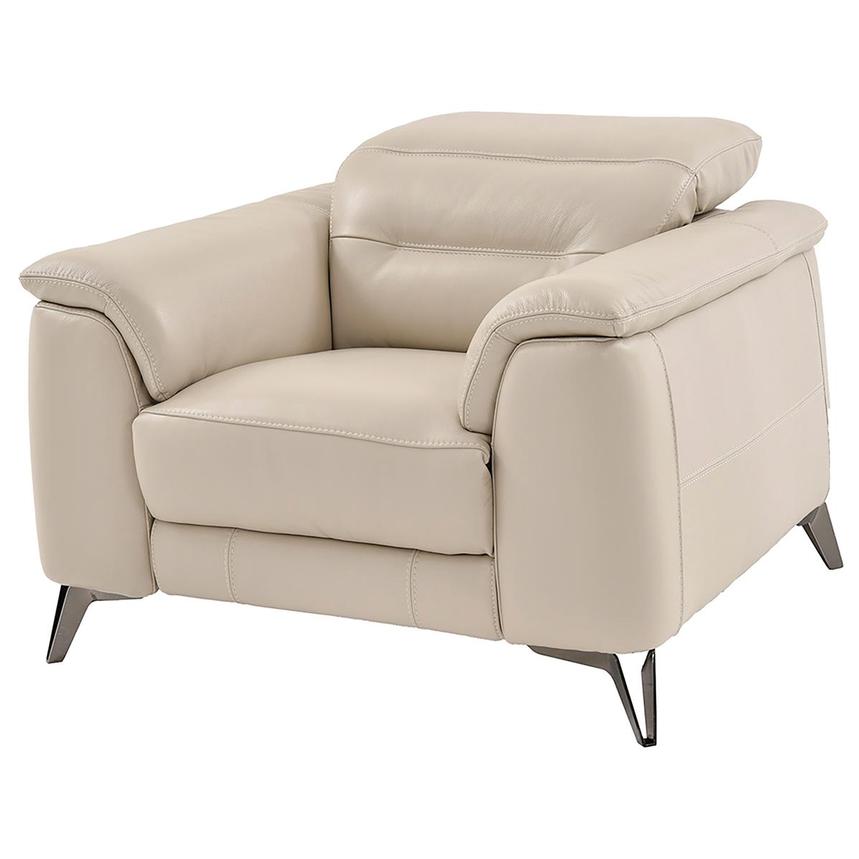 Anabel Cream Leather Power Recliner  main image, 1 of 9 images.