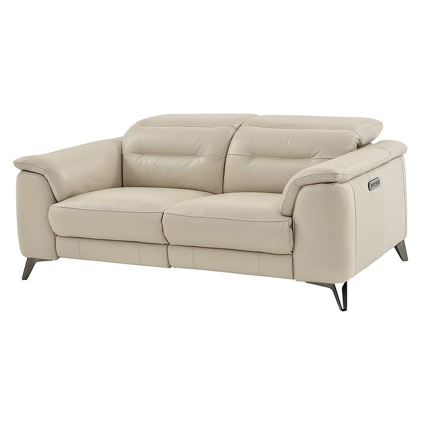 Anabel Cream Leather Power Reclining Sofa  main image, 1 of 14 images.