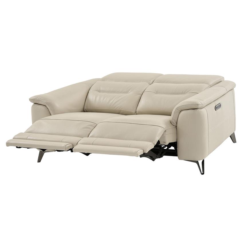 Anabel Cream Leather Power Reclining, Leather Power Sofa