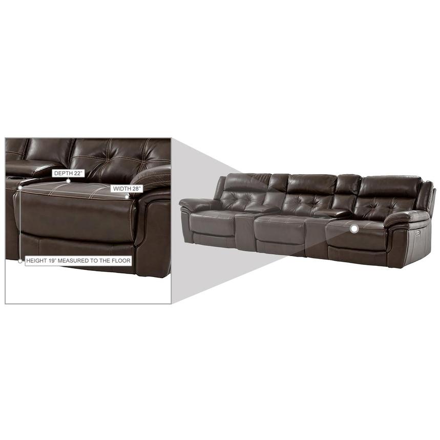 Stallion Brown Home Theater Leather Seating with 5PCS/2PWR  alternate image, 10 of 11 images.