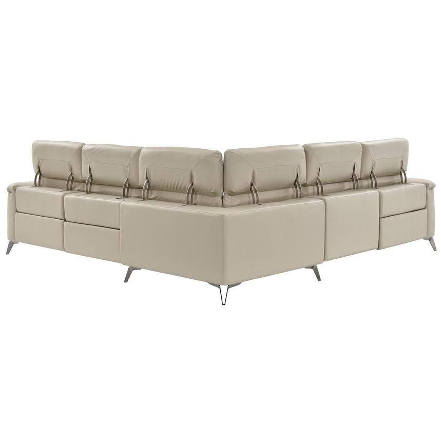 Anabel Cream Leather Power Reclining Sectional with 5PCS/3PWR  alternate image, 5 of 15 images.