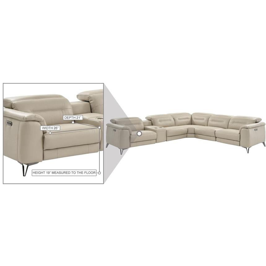 Anabel Cream Leather Power Reclining Sectional with 6PCS/3PWR  alternate image, 16 of 17 images.
