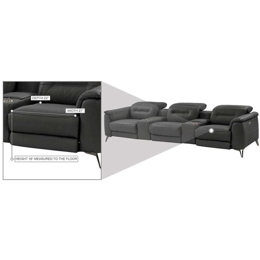 Anabel Gray Home Theater Leather Seating with 5PCS/2PWR  alternate image, 10 of 11 images.