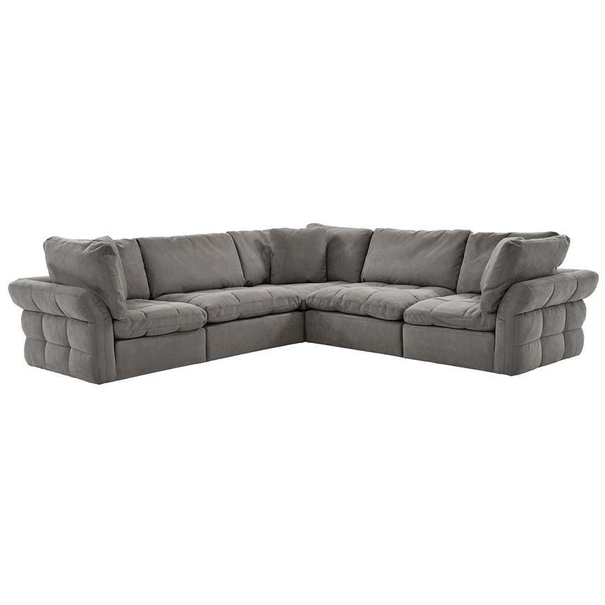 Francine Gray Corner Sofa with 5PCS/2 Armless Chairs  main image, 1 of 11 images.