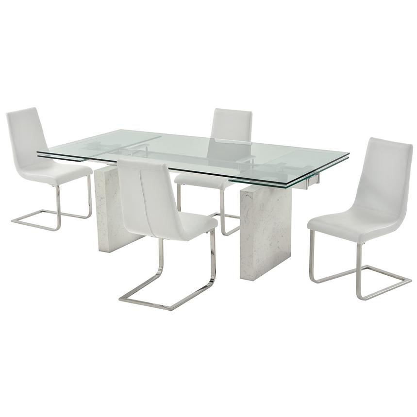 Industria/Lea White 5-Piece Dining Set  main image, 1 of 13 images.