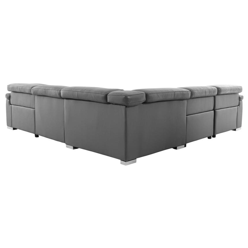 Charlie Gray Leather Power Reclining Sectional with 5PCS/3PWR  alternate image, 5 of 13 images.