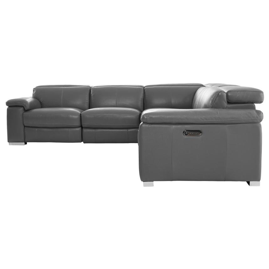 Charlie Gray Leather Power Reclining Sectional with 5PCS/3PWR alternate image, 4 of 13 images.