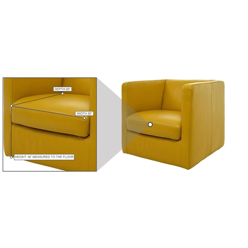 Cute Yellow Leather Accent Chair  alternate image, 9 of 9 images.