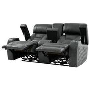 Gio Gray Leather Power Reclining Sofa w/Console  alternate image, 3 of 15 images.