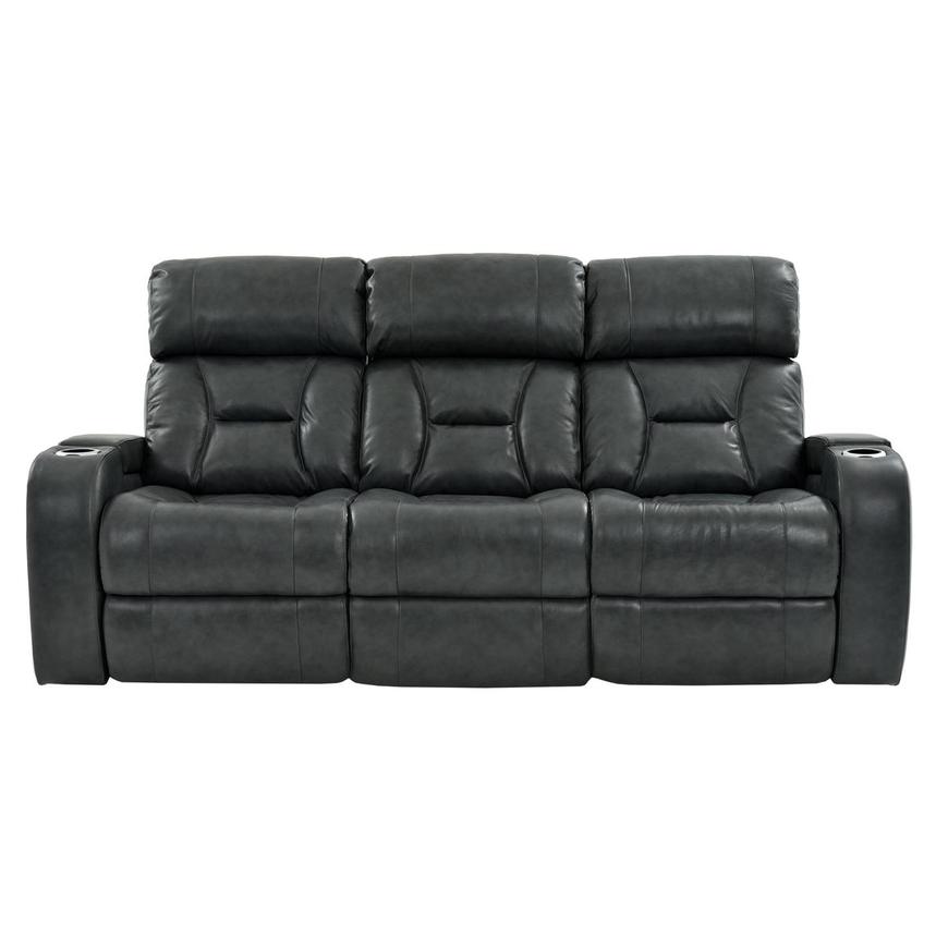 Gio Gray Leather Power Reclining Sofa main image, 1 of 16 images.