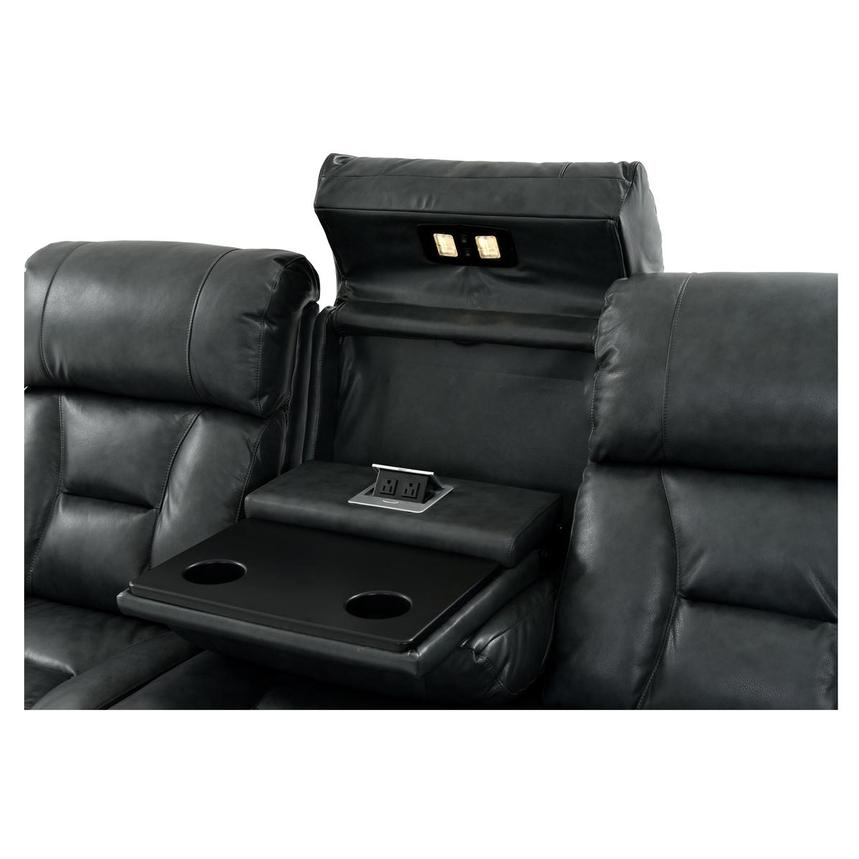 Gio Gray Leather Power Reclining Sofa alternate image, 6 of 16 images.