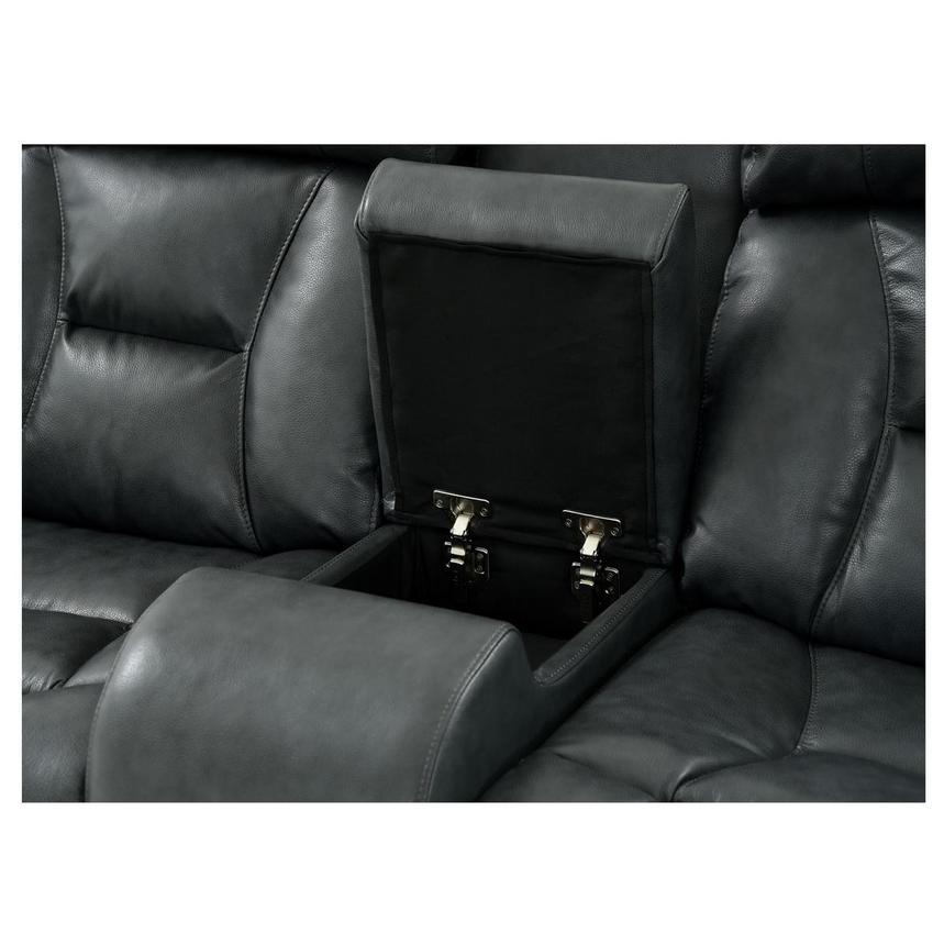 Gio Gray Leather Power Reclining Sofa w/Console alternate image, 6 of 15 images.