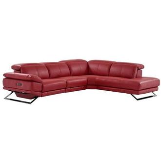 Toronto Red Leather Power Reclining Sofa w/Right Chaise
