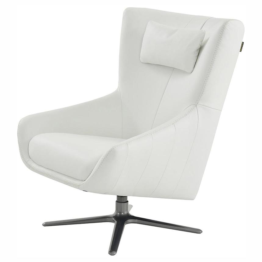 Clara White Leather Swivel Chair  main image, 1 of 6 images.