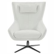 Clara White Leather Swivel Chair  alternate image, 5 of 7 images.