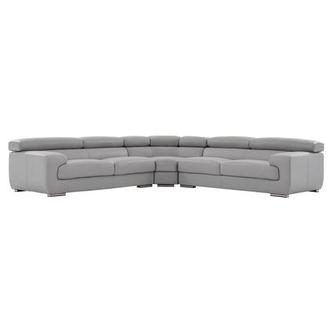 Grace Light Gray Leather Sectional Sofa