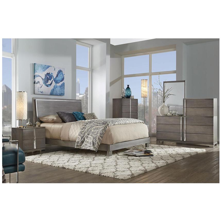 Venezia Gray Queen Platform Bed  alternate image, 2 of 5 images.