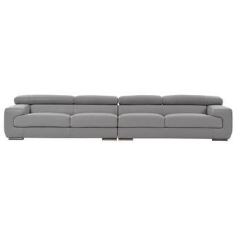 Grace Light Gray Oversized Leather Sofa