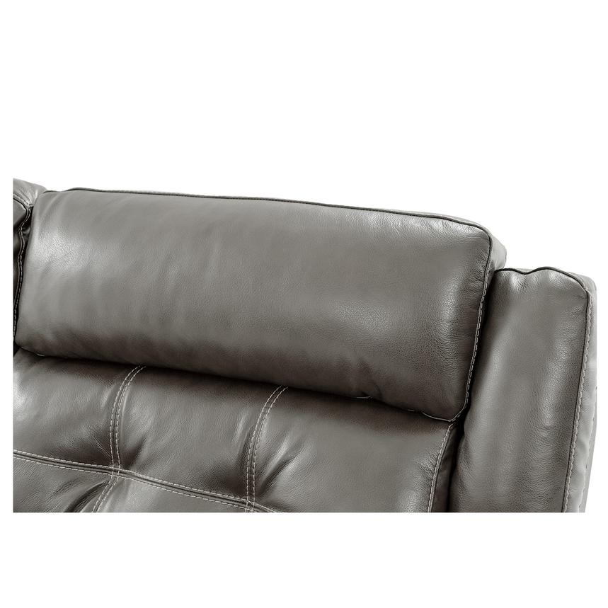 Stallion Gray Leather Power Reclining Sectional with 6PCS/3PWR  alternate image, 5 of 11 images.