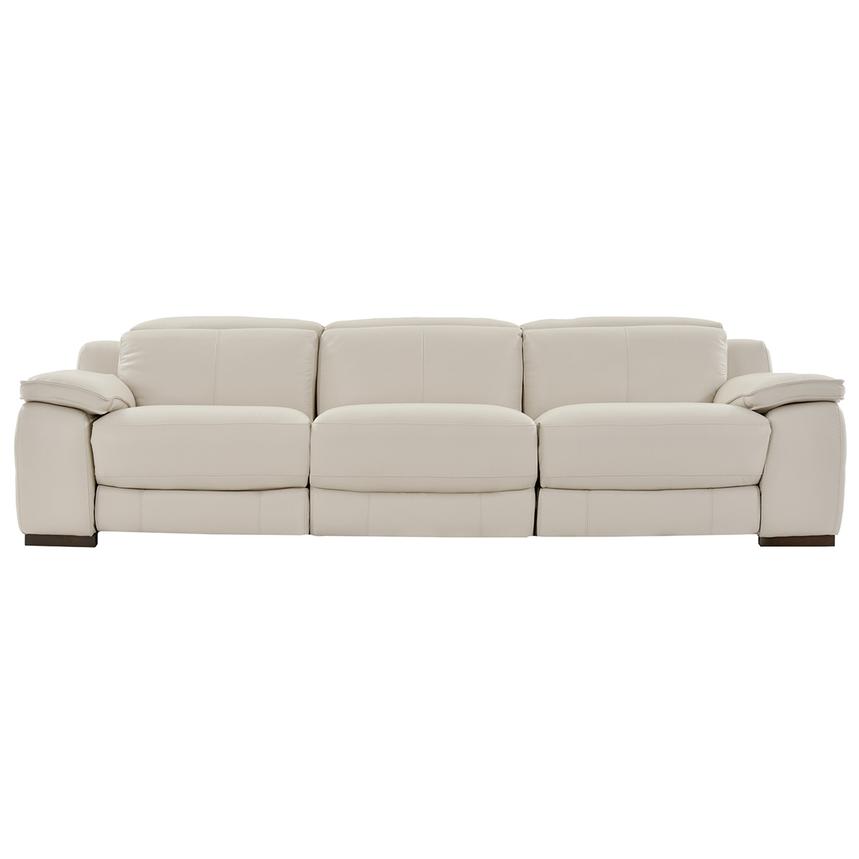 Gian Marco Light Gray Oversized Leather Sofa  main image, 1 of 8 images.