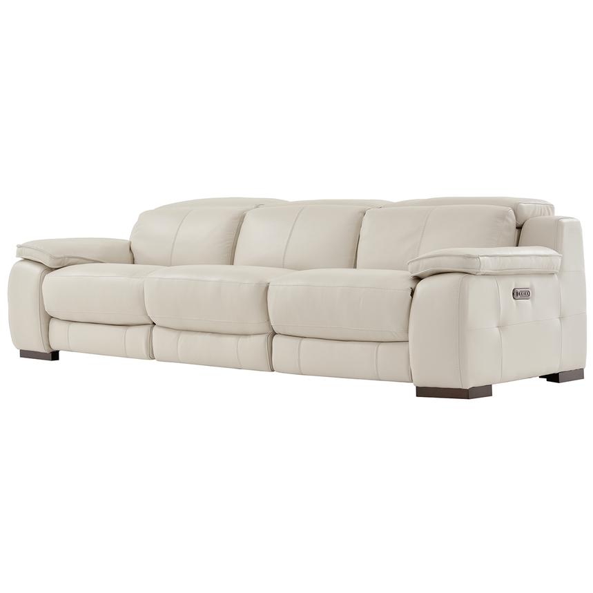 Gian Marco Light Gray Oversized Leather Sofa El Dorado Furniture