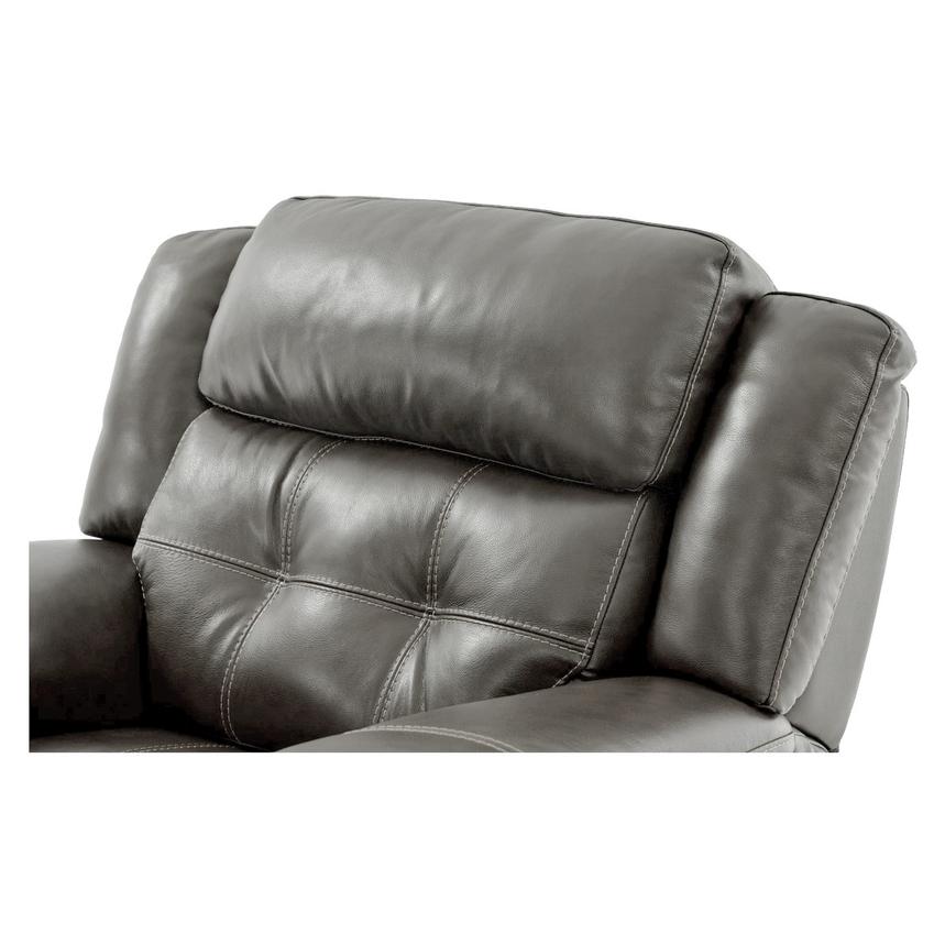 Stallion Gray Leather Power Recliner  alternate image, 5 of 9 images.