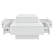 Avanti White Coffee Table w/Casters  alternate image, 4 of 6 images.