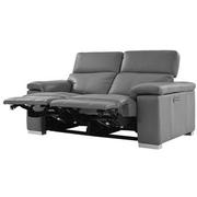 Charlie Gray Leather Power Reclining Loveseat  alternate image, 4 of 11 images.