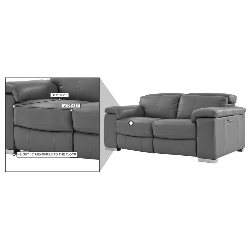 Charlie Gray Leather Power Reclining Loveseat  alternate image, 11 of 11 images.