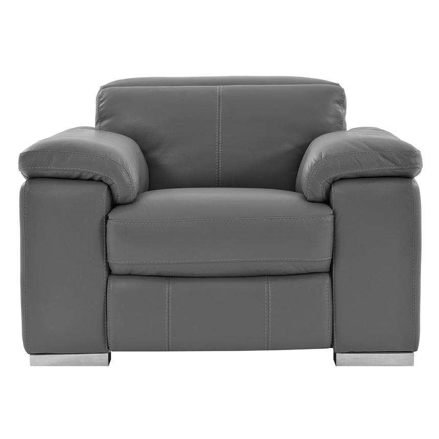 Charlie Gray Leather Power Recliner main image, 1 of 10 images.