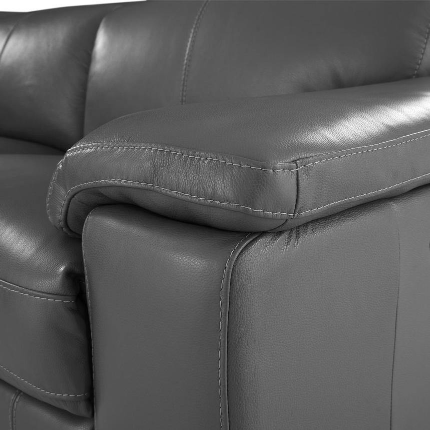 Charlie Gray Leather Power Recliner alternate image, 6 of 10 images.