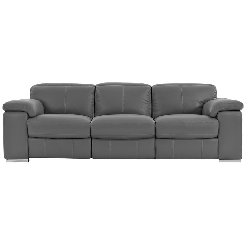 Charlie Gray Leather Power Reclining Sofa main image, 1 of 11 images.