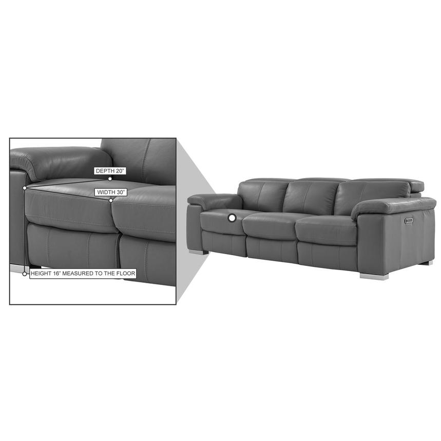 Charlie Gray Leather Power Reclining Sofa alternate image, 11 of 11 images.