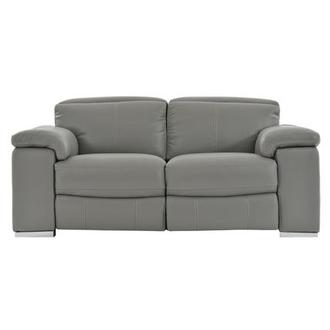 Charlie Gray Leather Power Reclining Loveseat