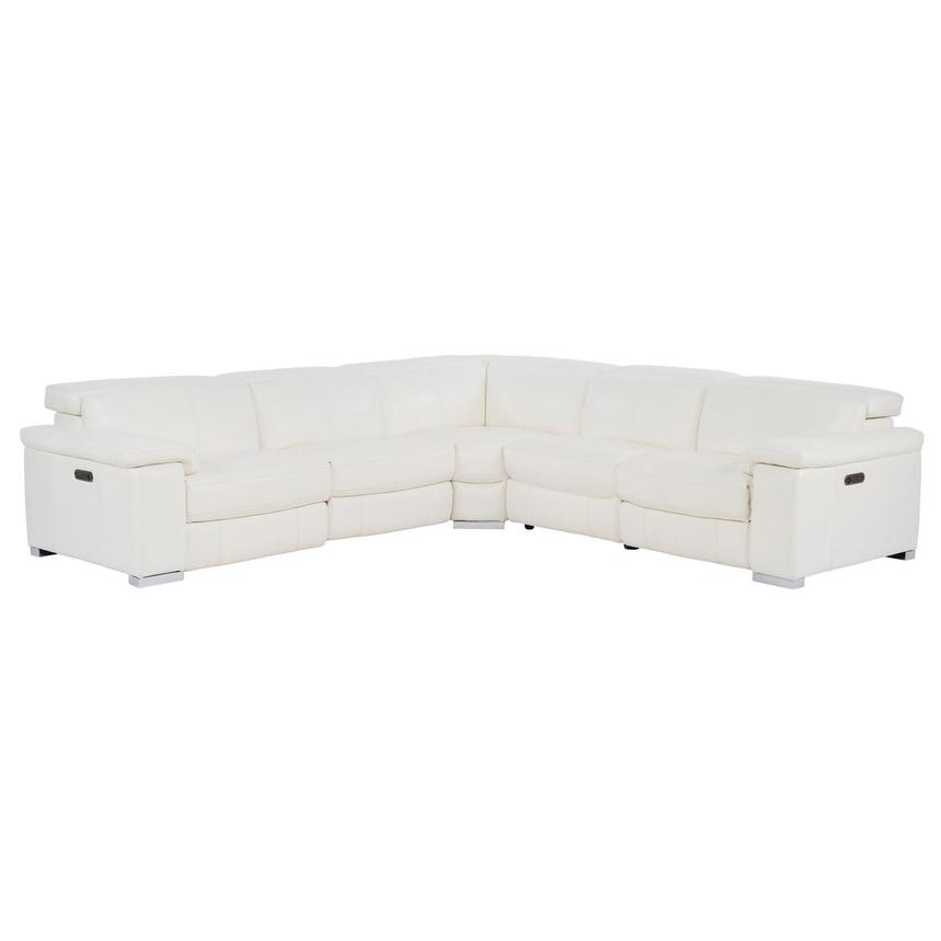 Charlie White Leather Power Reclining Sectional with 5PCS/3PWR main image, 1 of 10 images.