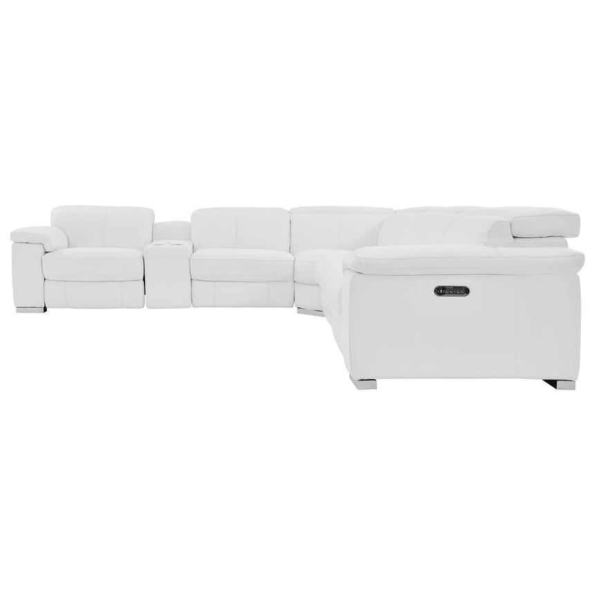 Charlie White Leather Power Reclining Sectional with 6PCS/3PWR  alternate image, 5 of 13 images.