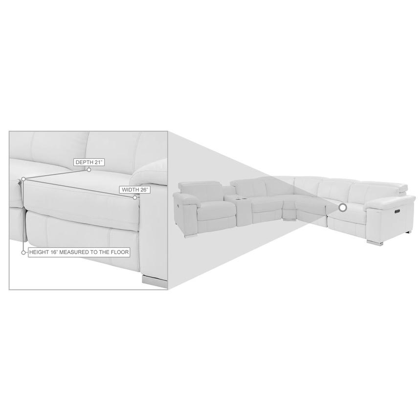 Charlie White Leather Power Reclining Sectional with 6PCS/3PWR  alternate image, 11 of 12 images.