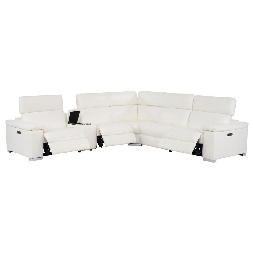 White leather sectional recliner sales