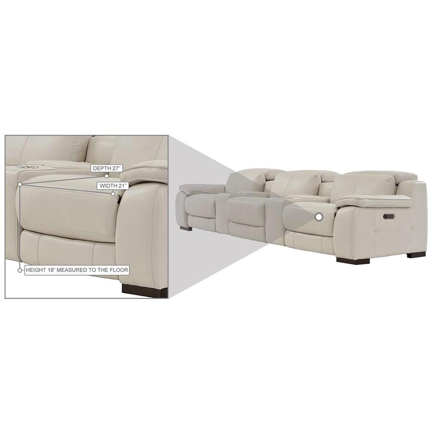 Gian Marco Light Gray Home Theater Leather Seating with 5PCS/2PWR  alternate image, 10 of 10 images.