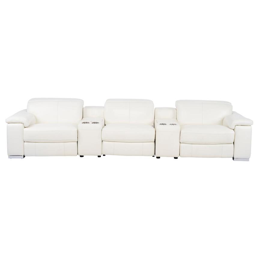 Charlie White Home Theater Leather Seating with 5PCS/2PWR  main image, 1 of 11 images.