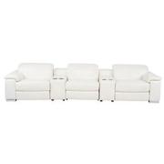 Charlie White Home Theater Leather Seating with 5PCS/2PWR  main image, 1 of 11 images.
