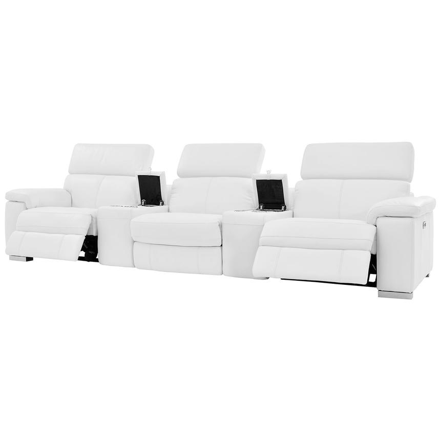 Charlie White Home Theater Leather Seating with 5PCS/2PWR  alternate image, 4 of 12 images.
