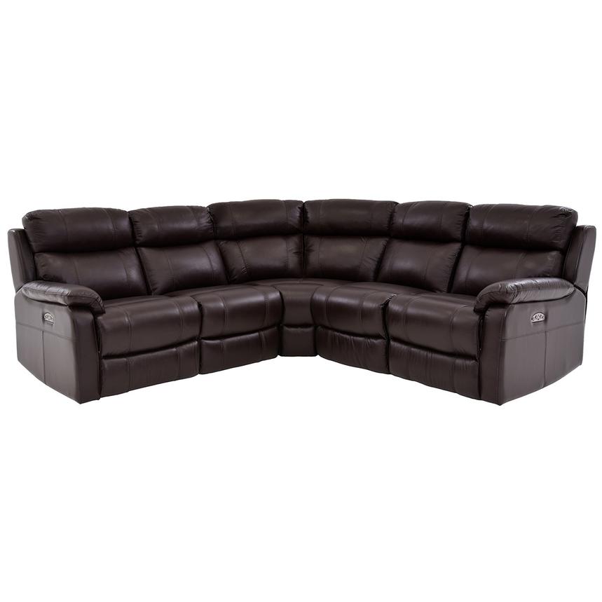 Ronald 2.0 Brown Leather Power Reclining Sectional with 5PCS/2PWR  main image, 1 of 6 images.