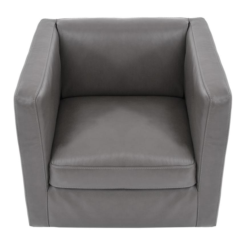 Cute Light Gray Leather Swivel Chair  alternate image, 5 of 7 images.