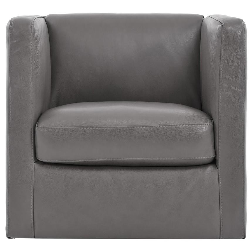 Cute Gray Leather Accent Chair  alternate image, 4 of 7 images.