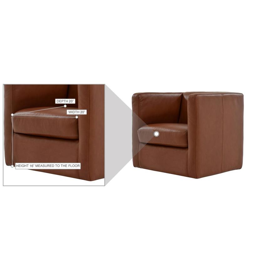 Cute Brown Leather Accent Chair alternate image, 9 of 10 images.